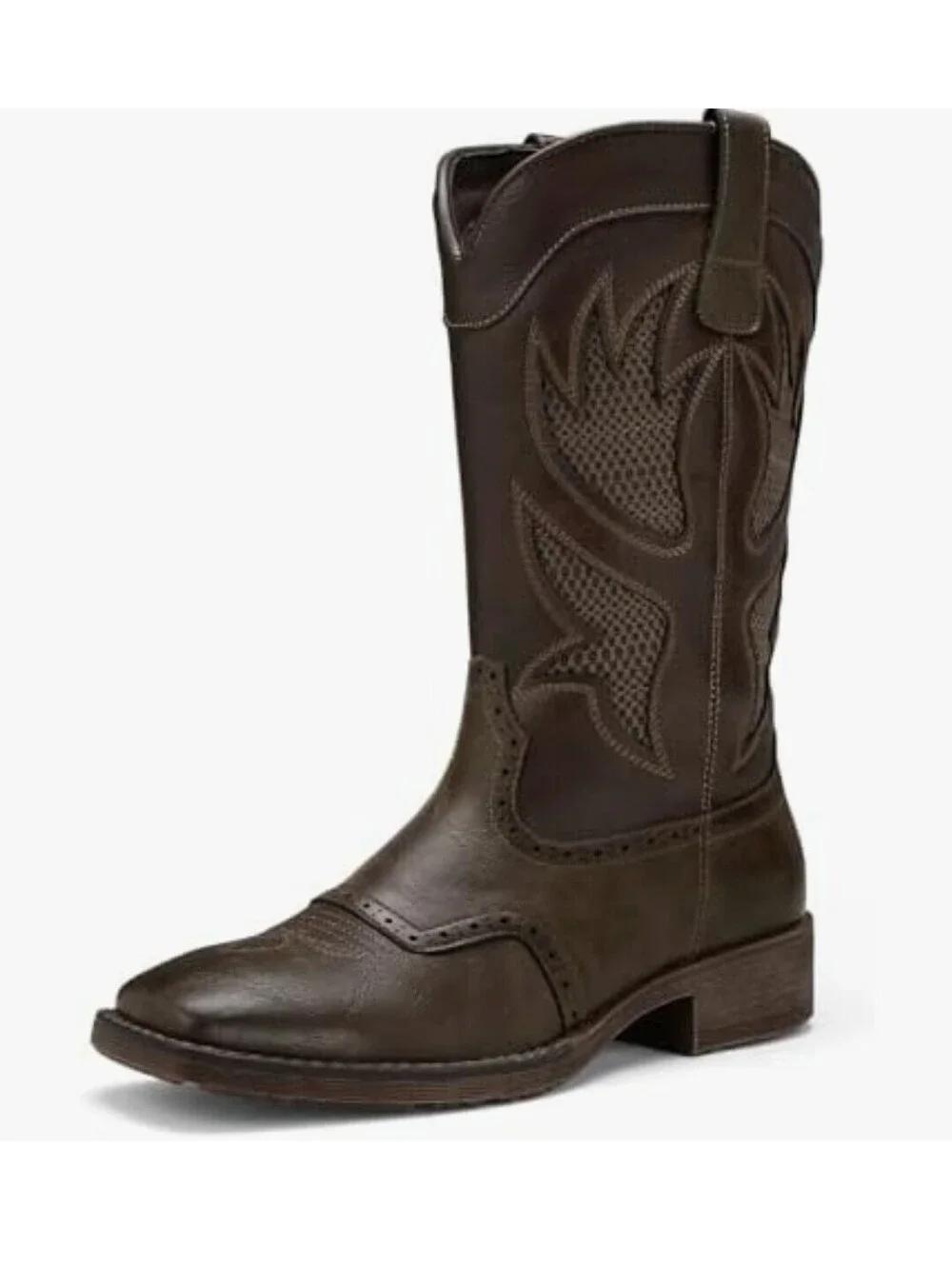 TruVeld Square Toe Western Cowboy Boots in brown Men's Size 12 NIB